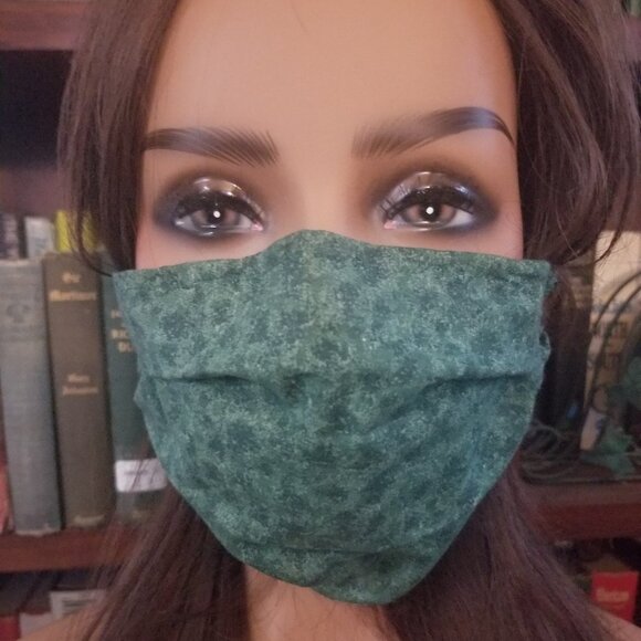 Cloth Face Mask - Silver/Copper Filters-Moss Green - Picture 2 of 8